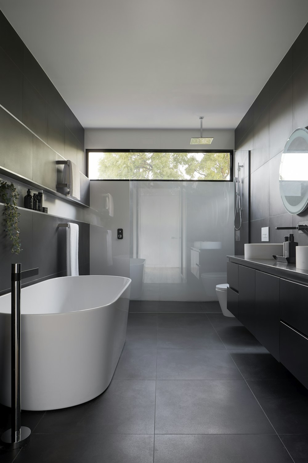 Bright, airy bathroom with natural light and clean modern finishes